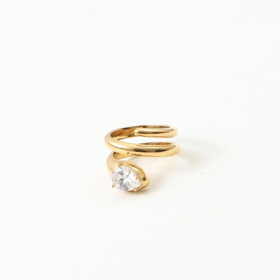 「Serpent Sparkle」Pear Cut Wrap Snake Ring