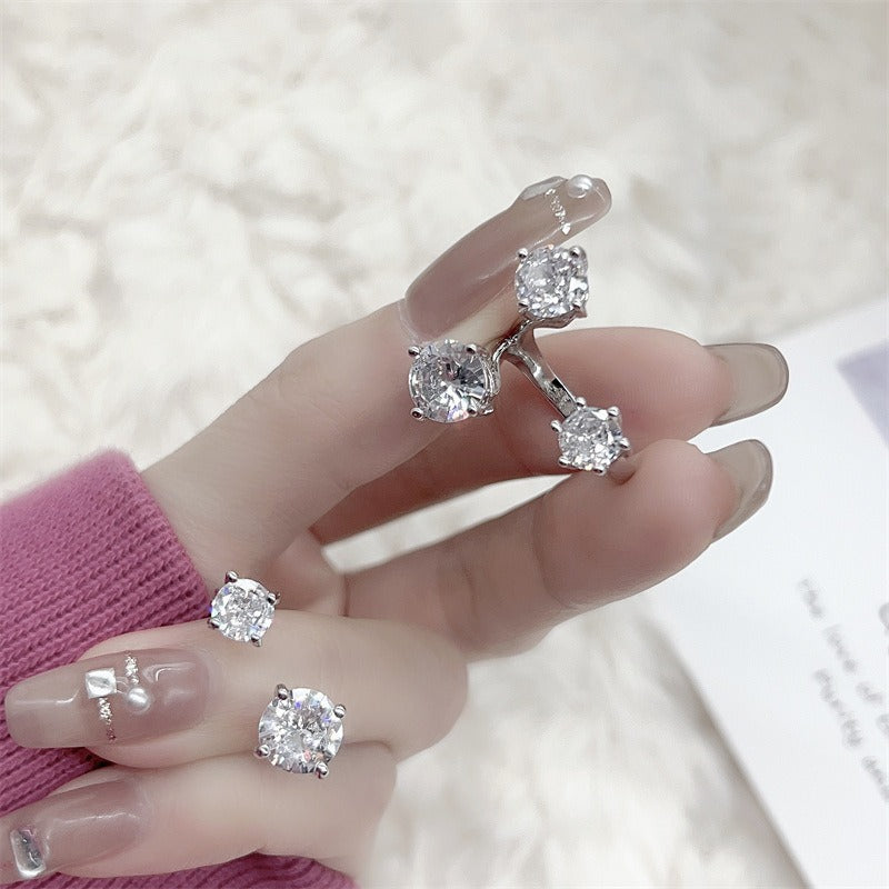 Stellar Orbit Collection S925 Sterling Silver Minimalist Offset Ring