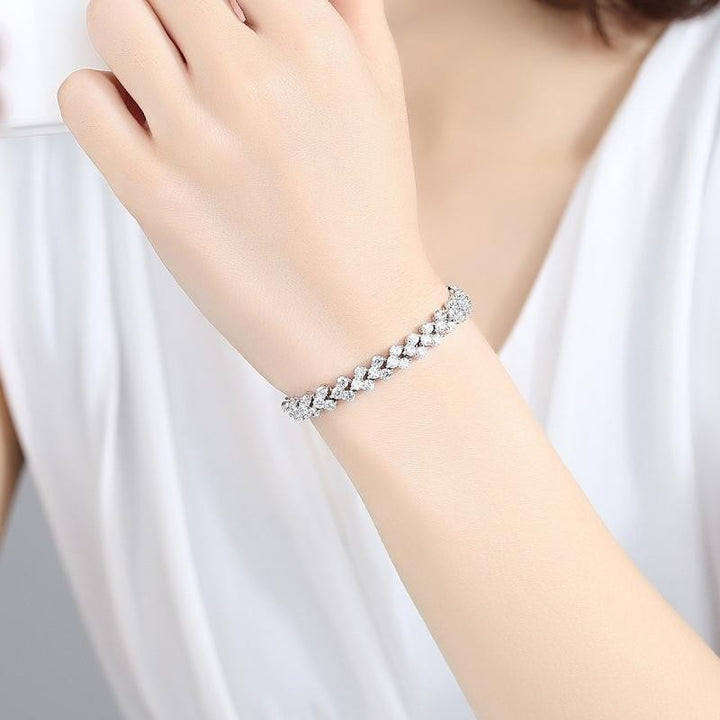 Double Heart Roman Chain Bracelet