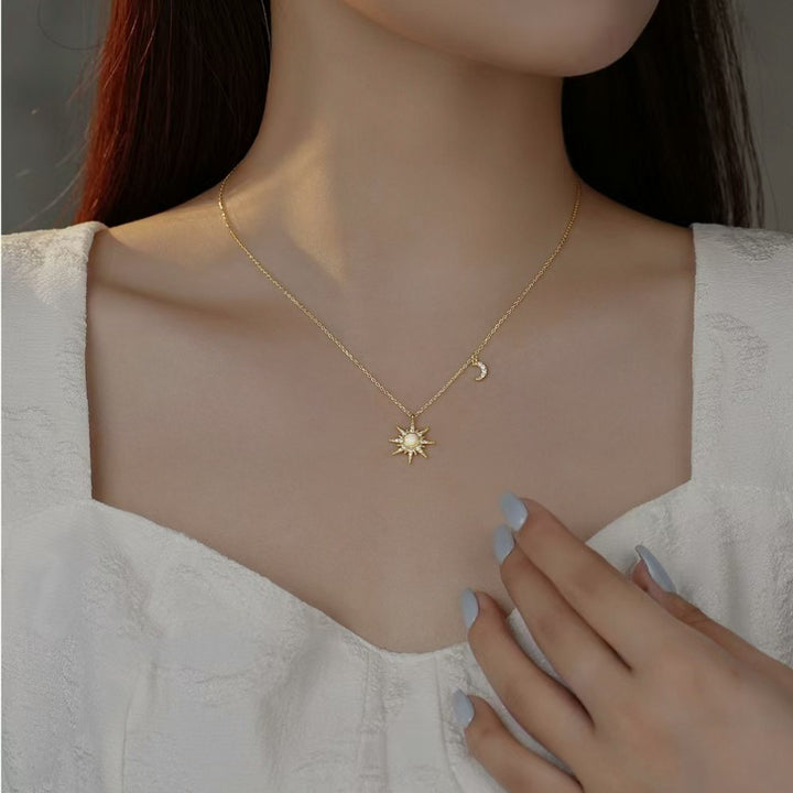 Sun Moon Aurora Opal Necklace