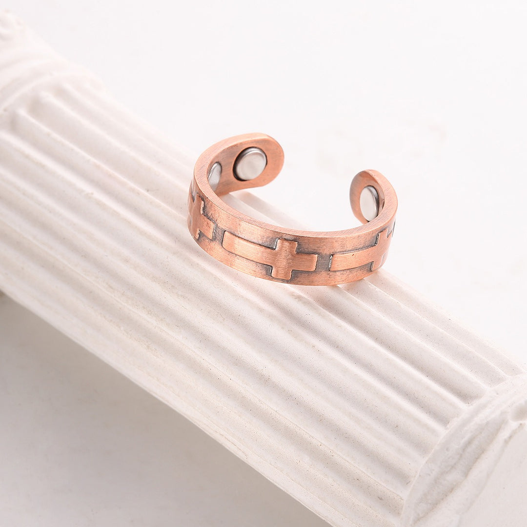 Pure Copper Magnetic Bracelet Ring Set