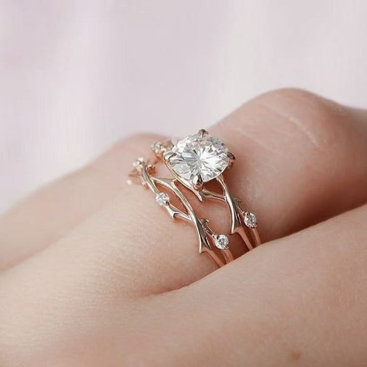 Thorn Rose Moissanite Stackable Ring Set