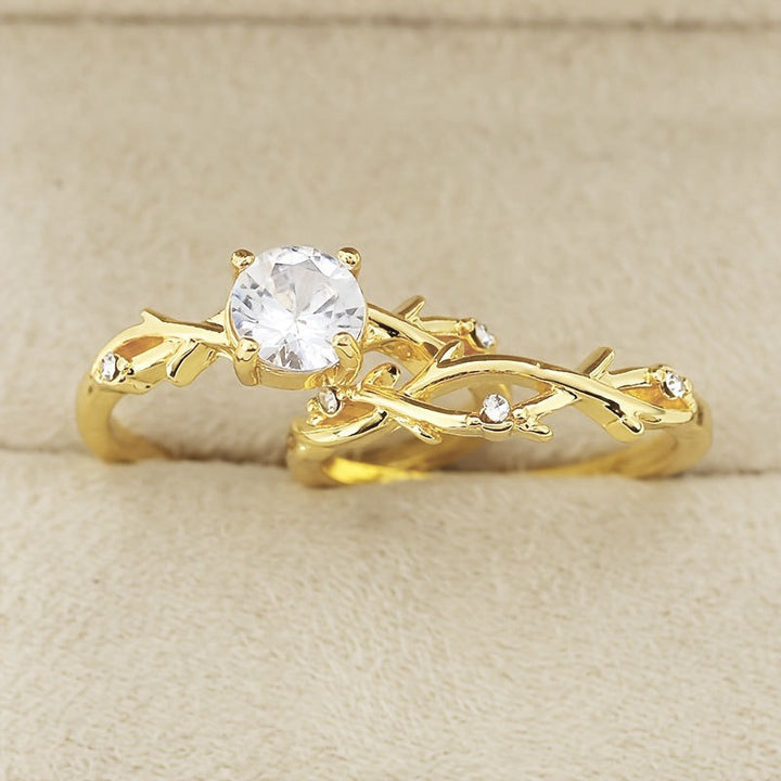 Thorn Rose Moissanite Stackable Ring Set