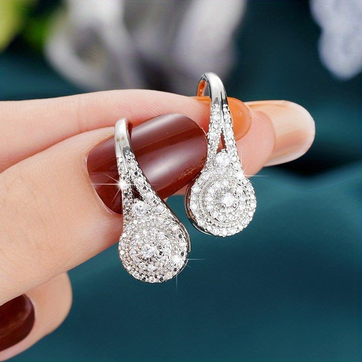 Timeless Teardrop Pave CZ Hoop Earrings