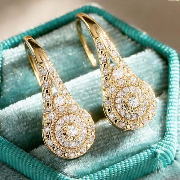 Timeless Teardrop Pave CZ Hoop Earrings