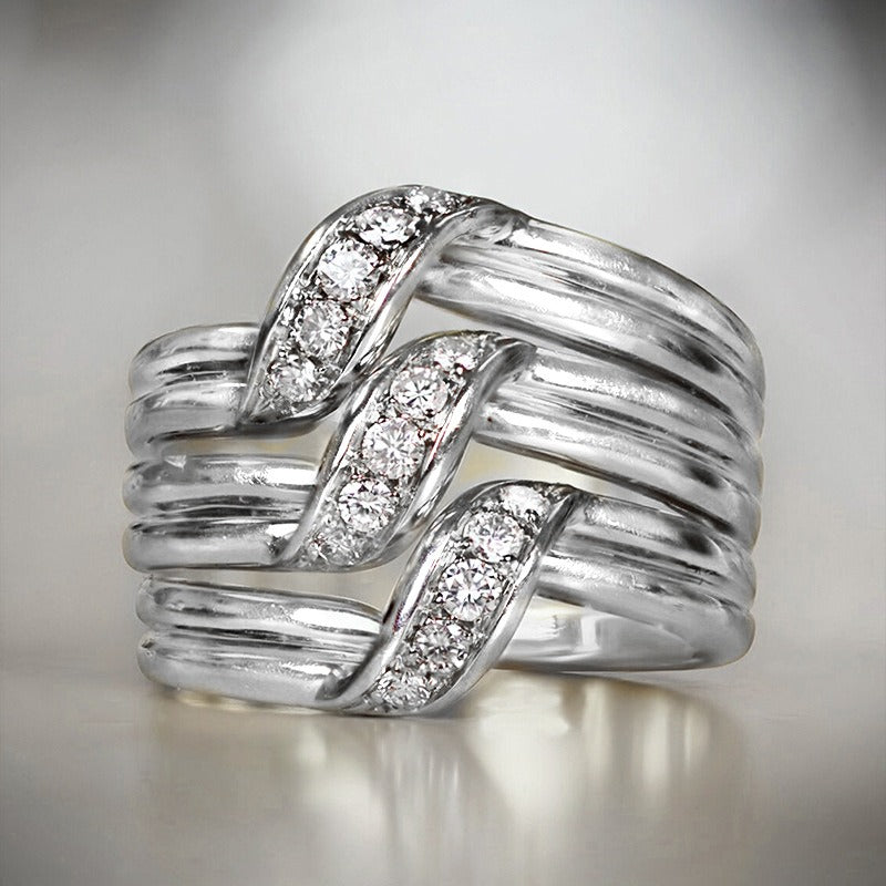 Flowing Ribbon Multi-Band Ring