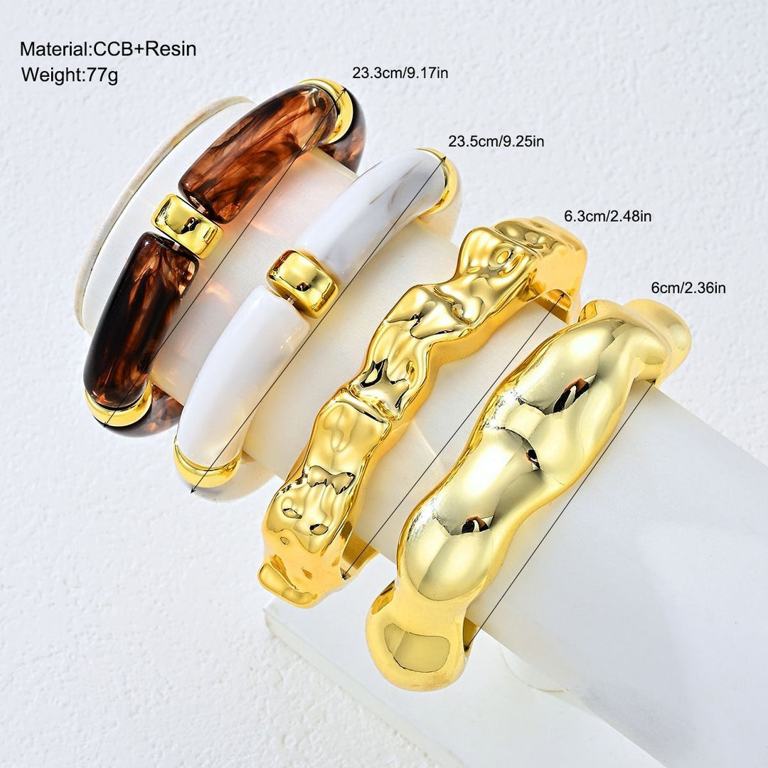 4-Piece Luxury Textured Bangle Bracelet Set
