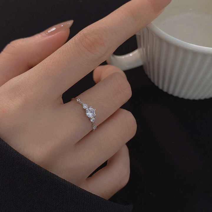 18K White Gold D Color Moissanite Ring