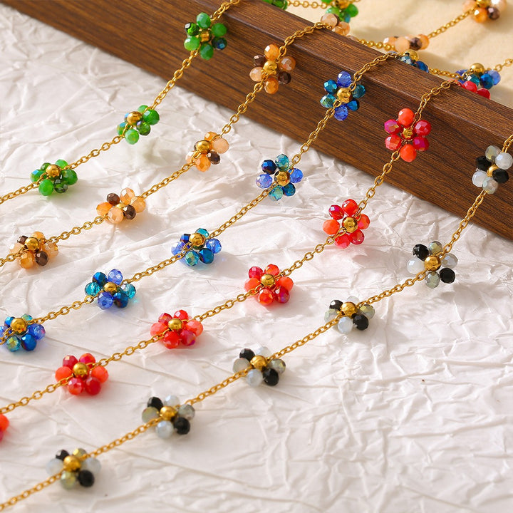 18K Gold Plated Handmade Flower Anklet