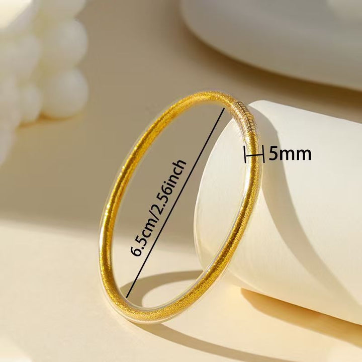6-Piece Glitter-Filled Jelly Bangle Set
