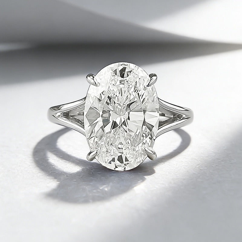 Oval Cut Moissanite Solitaire Ring
