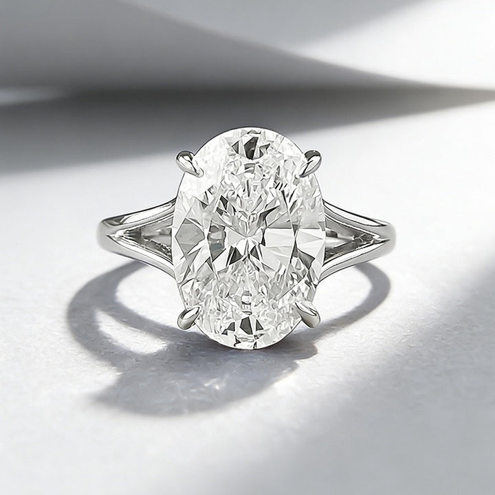 Oval Cut Moissanite Solitaire Ring