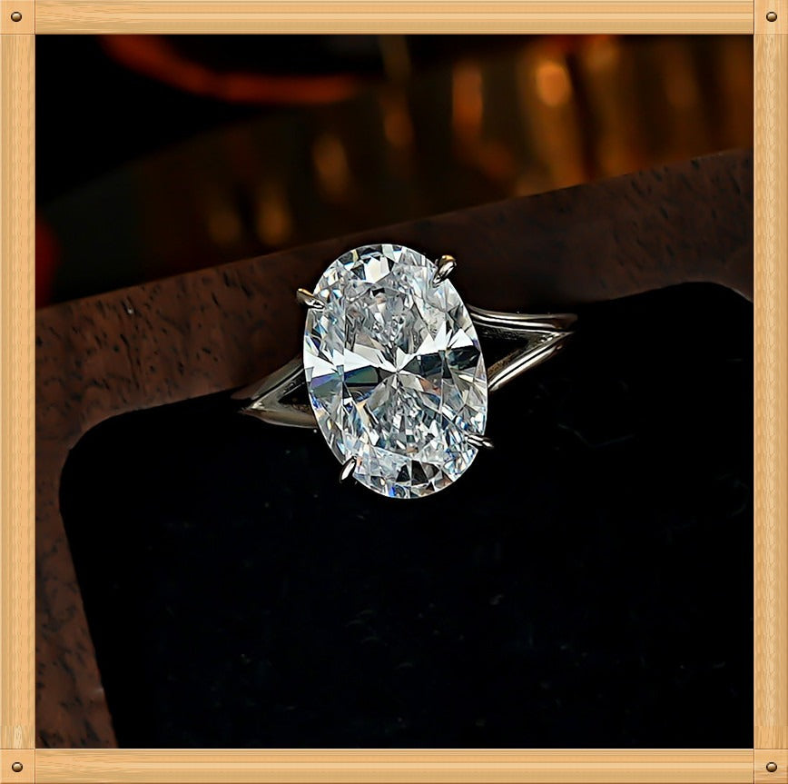 Oval Cut Moissanite Solitaire Ring