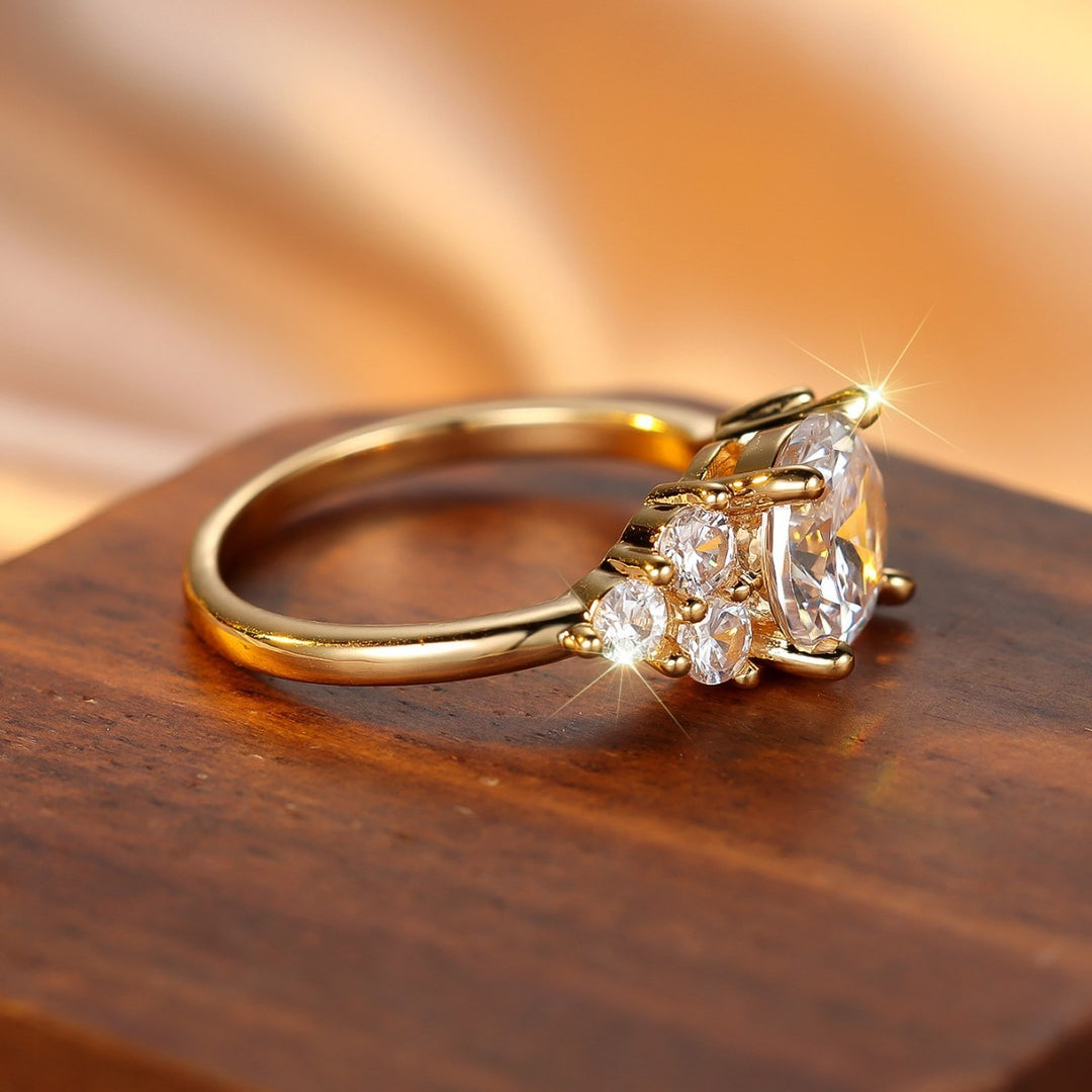 Classic Trilogy Three Stone Round Cut Ring