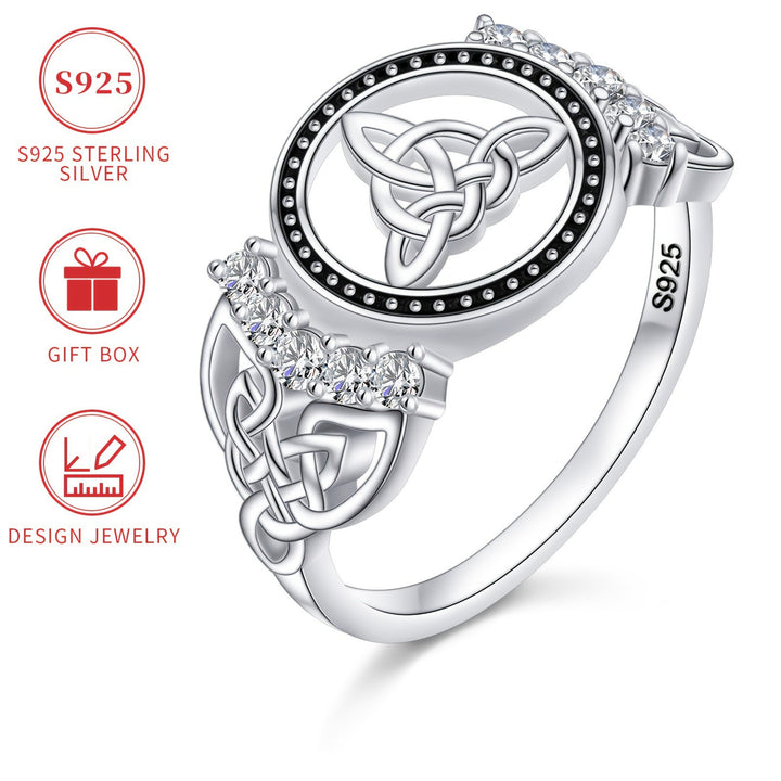 S925 Sterling Silver Witch's Knot Ring