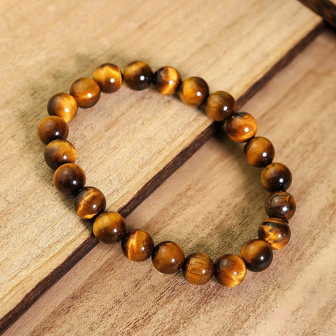 5A Grade Natural Yellow Tiger's Eye Bead Bracelet