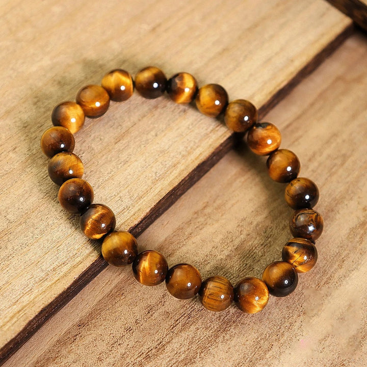 5A Grade Natural Yellow Tiger's Eye Bead Bracelet