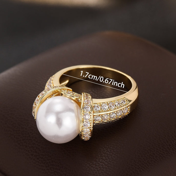 18K Gold Wrapped Lustrous Pearl Ring
