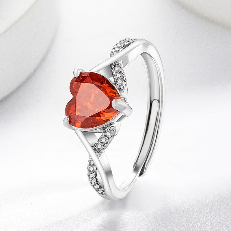 Heart of Devotion S925 Sterling Silver Heart-Cut Ring