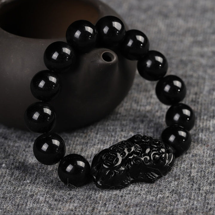 Natural Black Obsidian Pixiu Bracelet