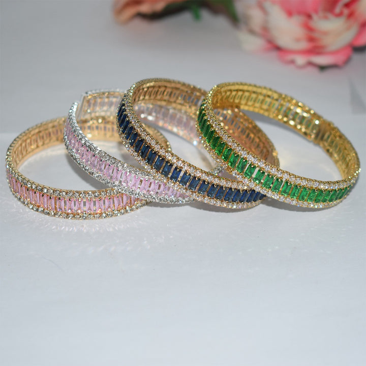 Starlight Rhythm Geometric Pavé Open Cuff Bracelet