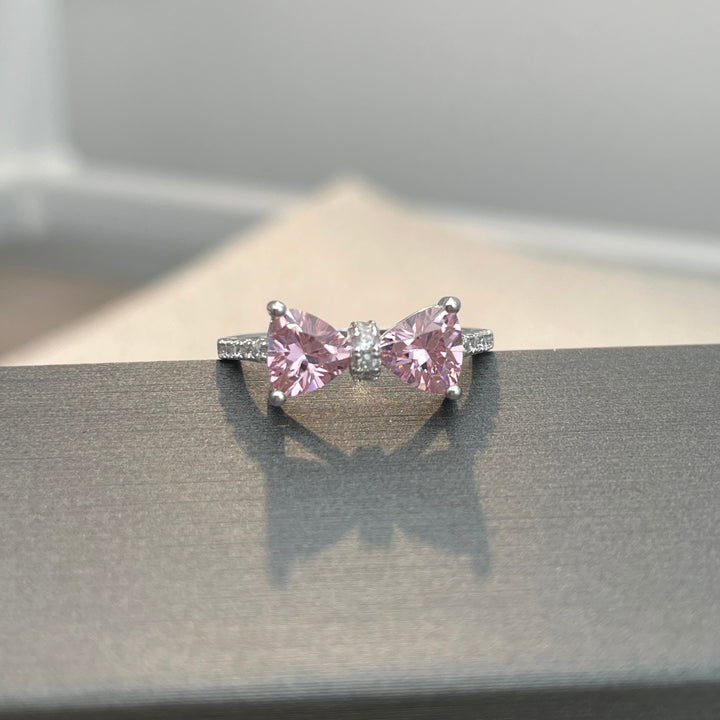 Bowknot Brilliance S925 Silver Pavé Zirconia Bow Ring