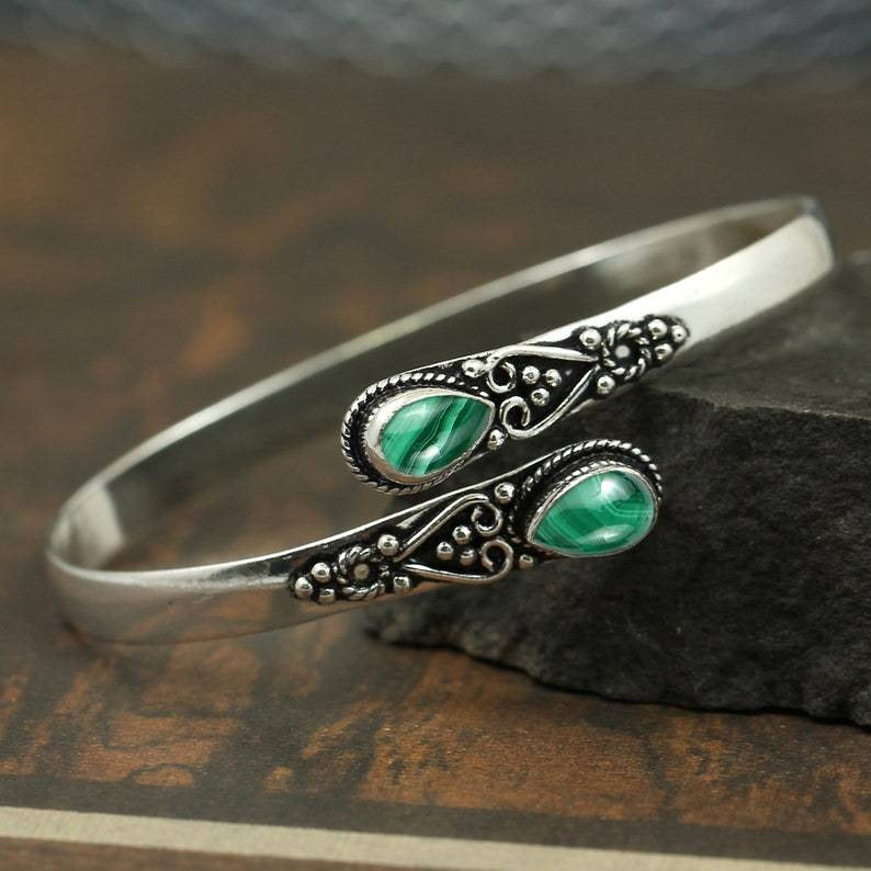 S925 Silver Vintage Filigree Open Cuff Bracelet