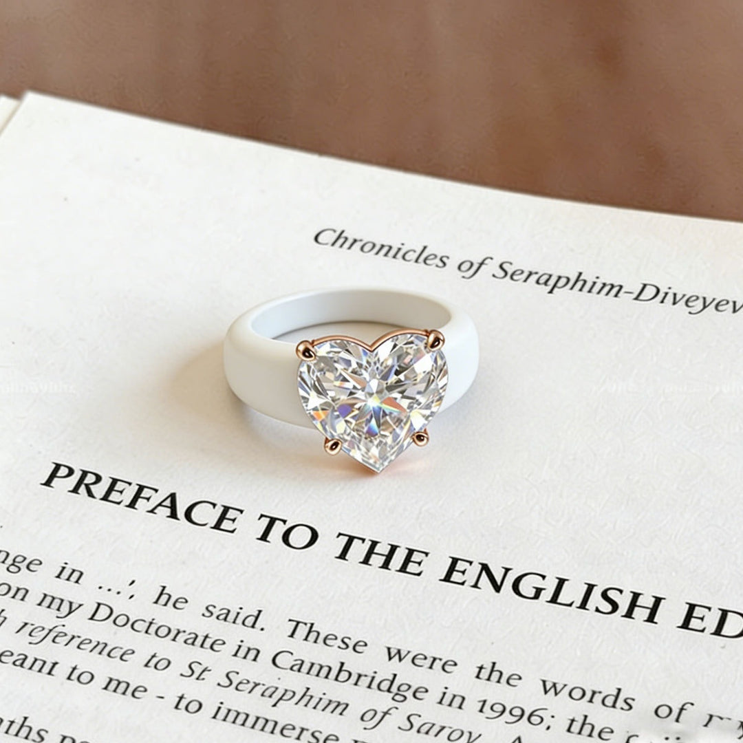 Zero-Pressure Shine Silicone Moissanite 4-Prong Ring