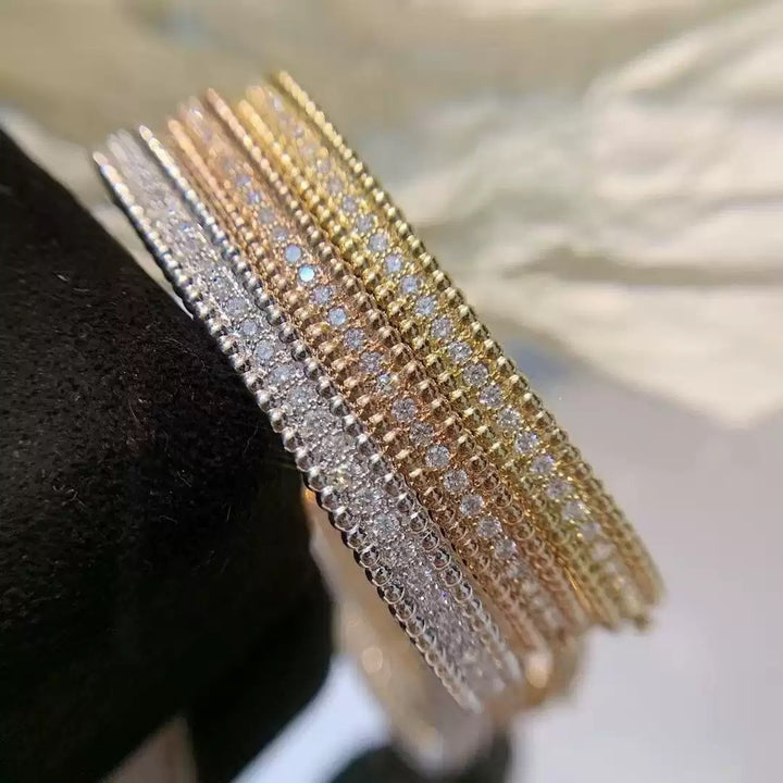 S925 Silver 14K Gold Plated Micro-Pavé Baguette Bangle