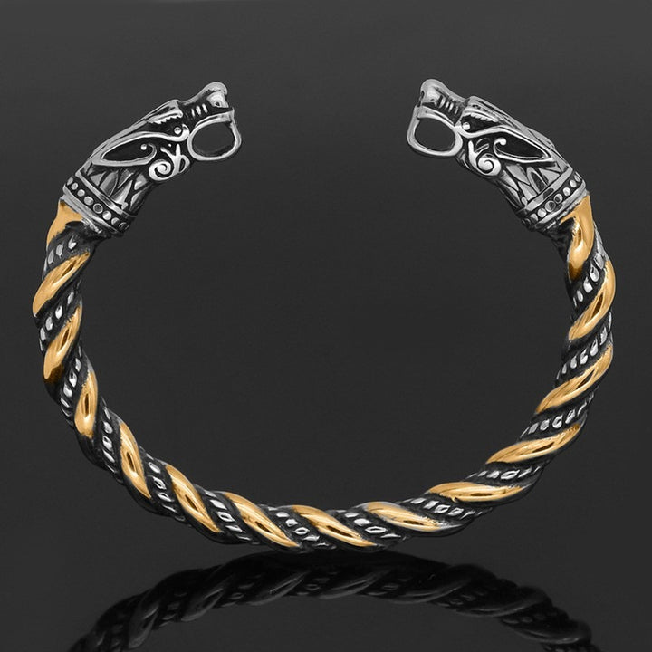 Dragon Guardian Celtic Dragon Head Vintage Braided Bangle