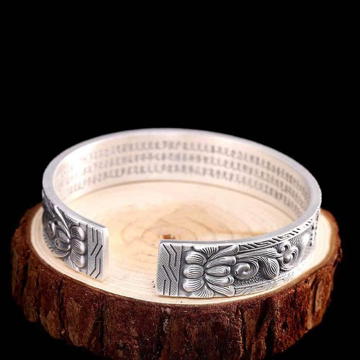 S925 Sterling Silver Vintage Oxidized Open Cuff Bangle