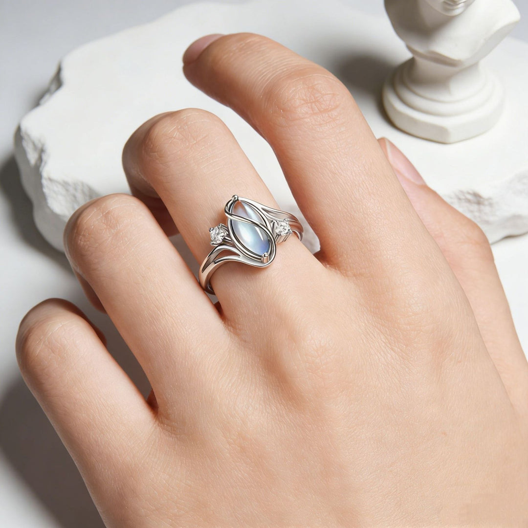Mood Melody S925 Sterling Silver Temperature-Sensitive Marquise Ring