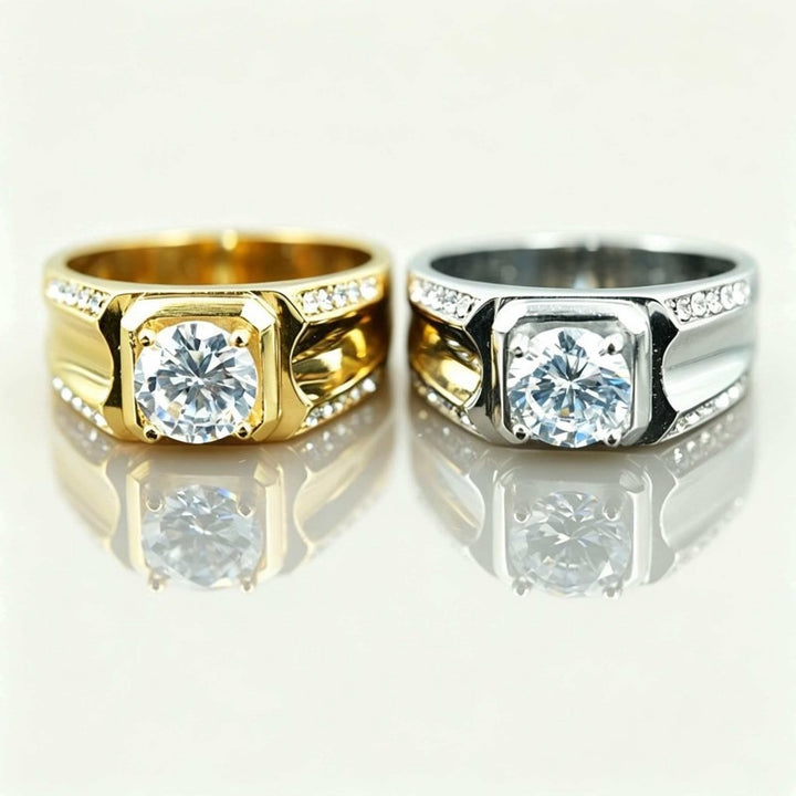 S925 Silver Handcrafted Vintage Geometric Moissanite Wide Band Ring