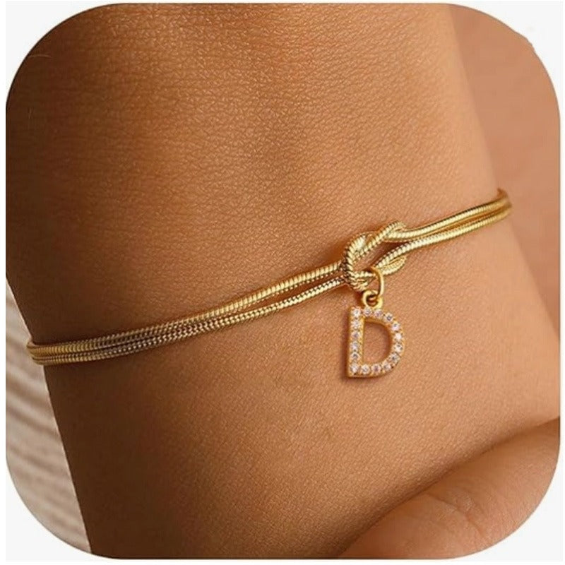 Knot of Identity 26-Letter Custom Micro-Pavé Initial Knot Bracelet
