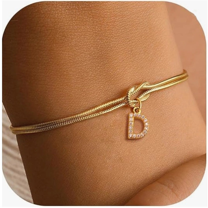 Knot of Identity 26-Letter Custom Micro-Pavé Initial Knot Bracelet
