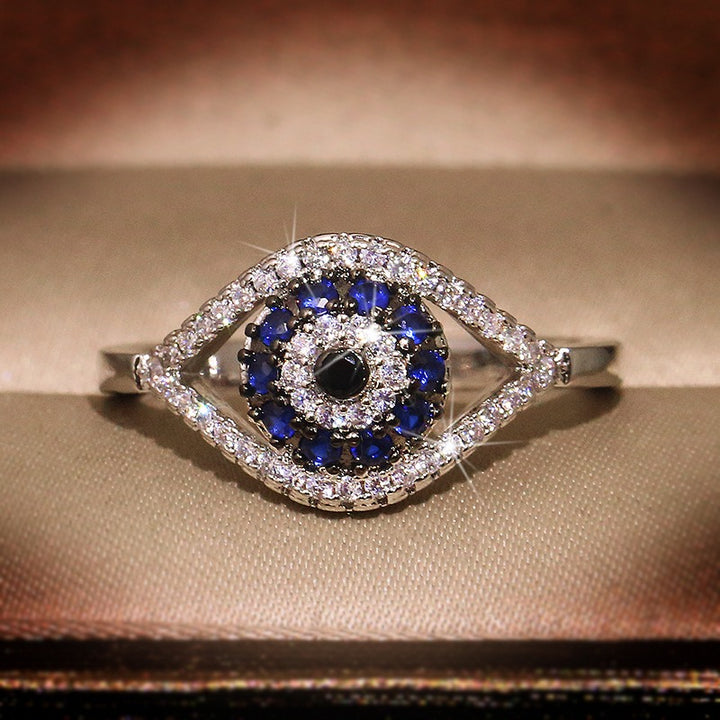 Guardian Gaze Micro-Pavé Evil Eye Adjustable Ring
