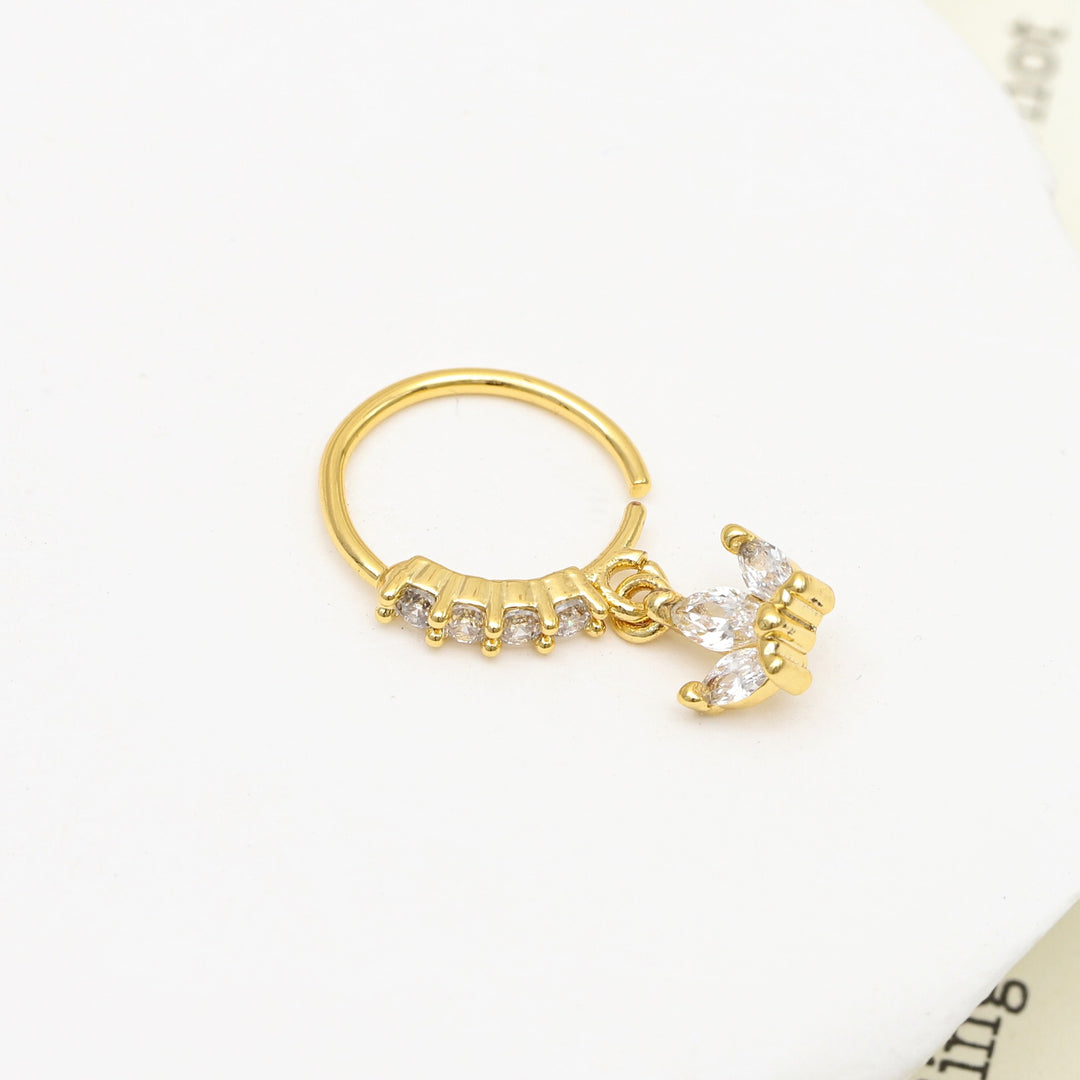Minimalist Cubic Zirconia Turquoise Drop Rings
