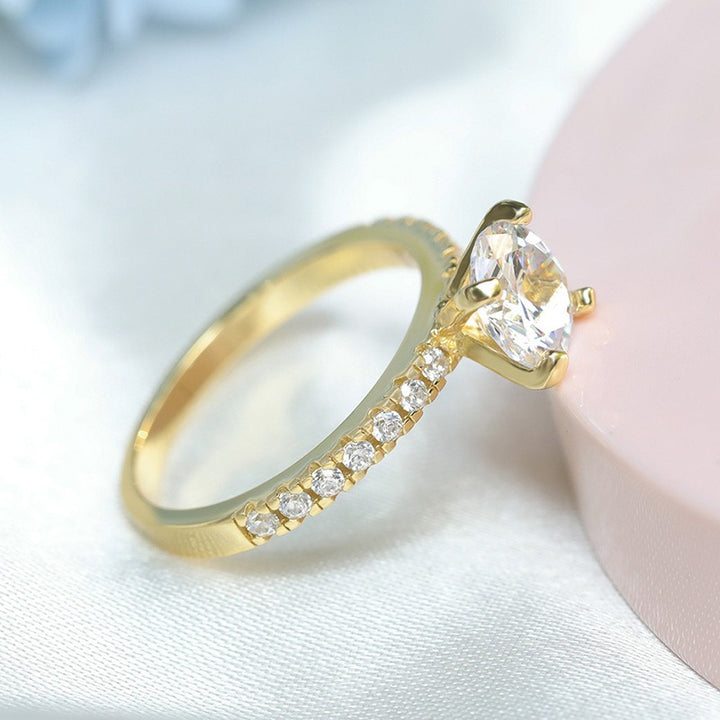 Dainty S925 Silver 2-Piece Bridal Ring Set