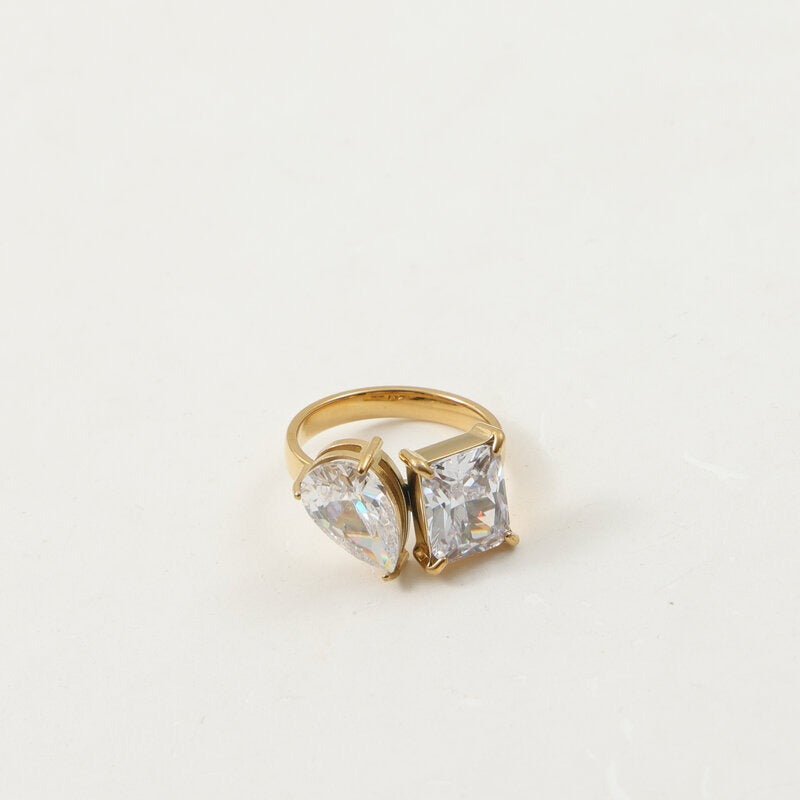 14K Gold Toi et Moi Two-Stone Ring