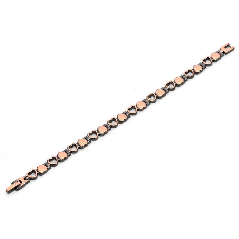 Love & Wellness Pure Copper Magnetic Heart Chain Bracelet