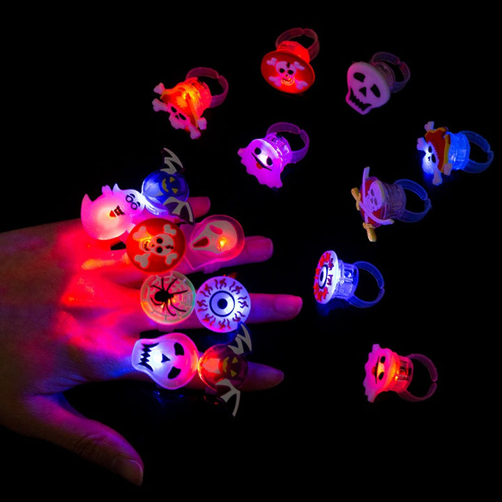 Halloween Party Bash 50-Pack LED Light-Up Spooky Ring Set