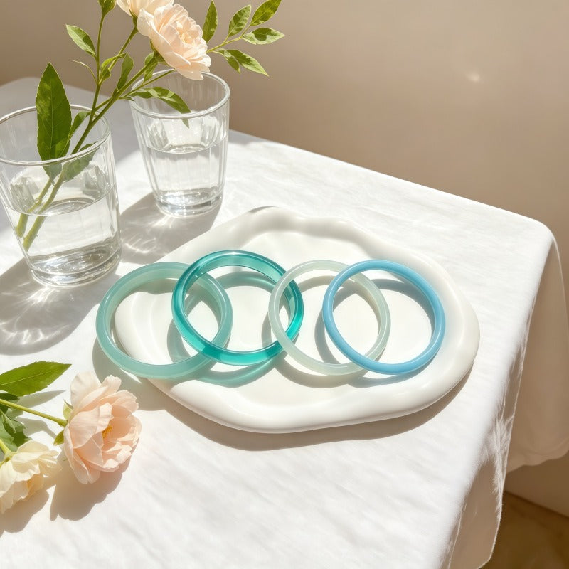 High-Gloss Jelly Bangle 4-Piece Stacking Set