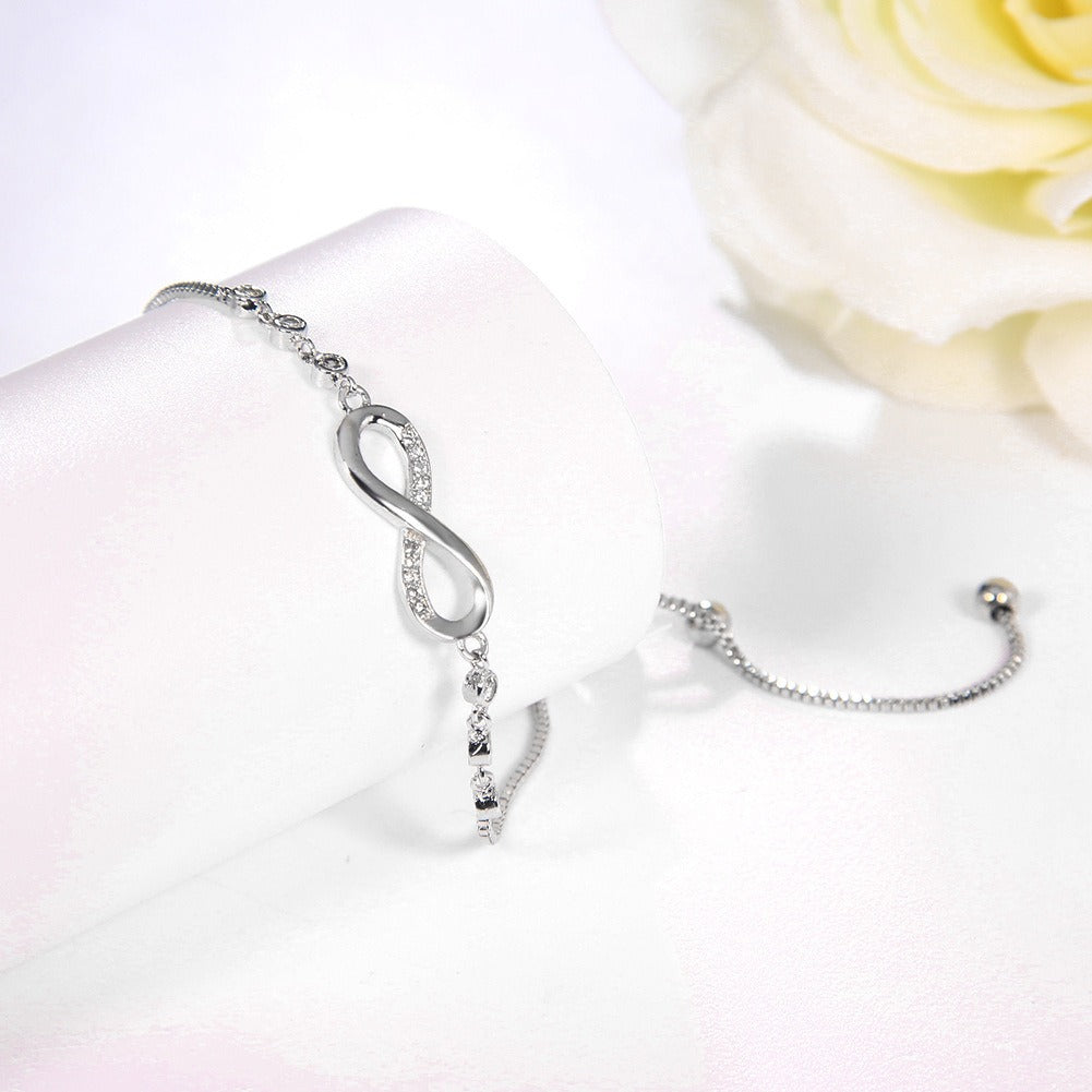 Infinite Whispers S925 Sterling Silver Infinity Bracelet