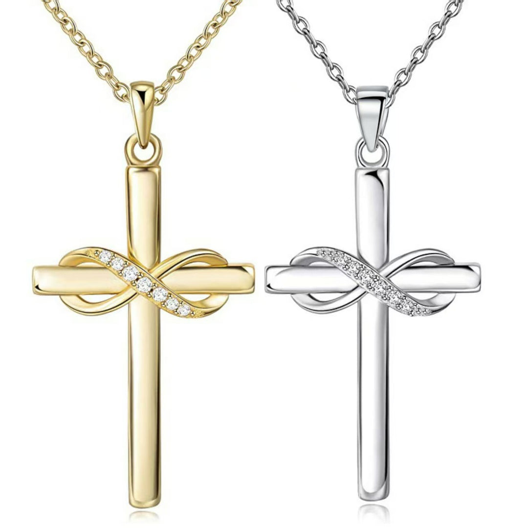 Eternal Promise S925 Silver Infinity Cross Necklace