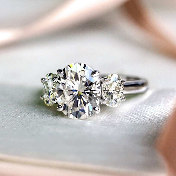 Eternal Vow White Gold Oval Cut Three-Stone Ring
