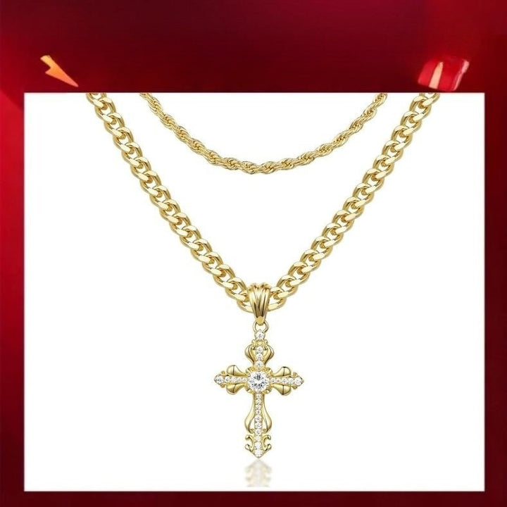 Vow Bold 18K Gold Layered Cross Necklace
