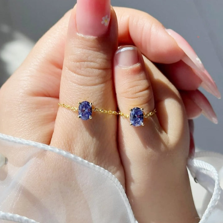 Starlit Chain Adjustable Solitaire Ring