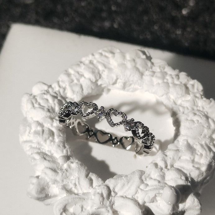 Heartbeat Whisper 18K Gold/White Gold Open Ring