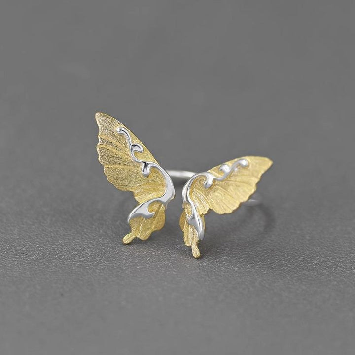 Butterfly Whisper Two-Tone Open Ring