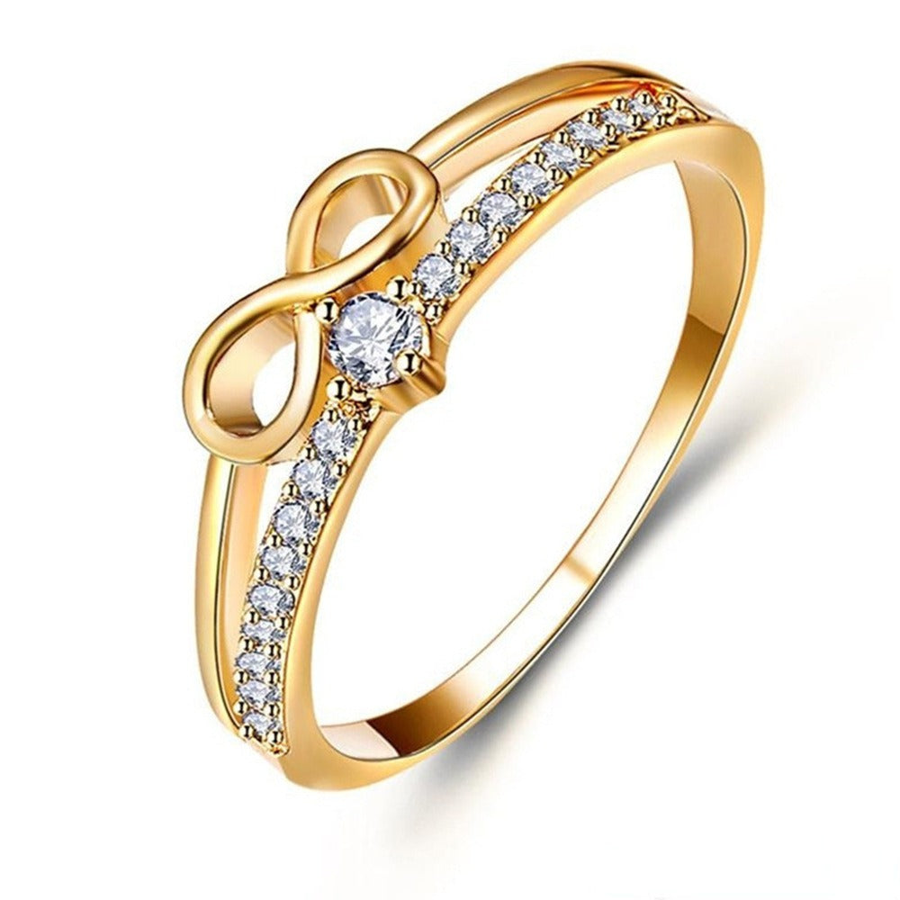 Eternal Promise Three-Tone Infinity Pave Open Ring